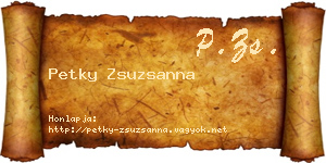 Petky Zsuzsanna névjegykártya
